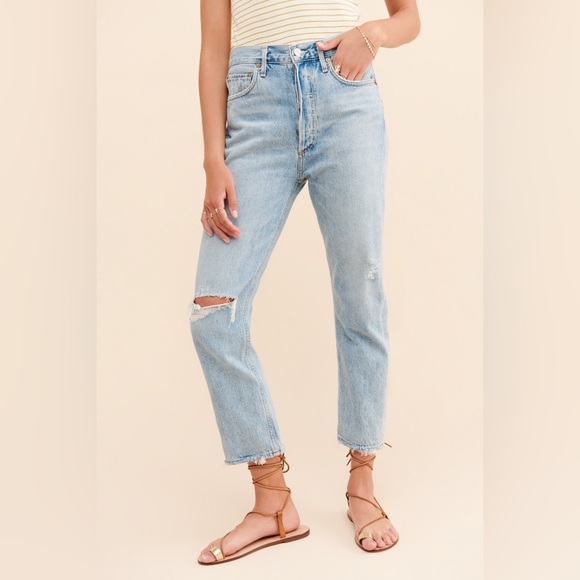 Agolde Riley High Rise Straight Crop - Picture 4 of 16